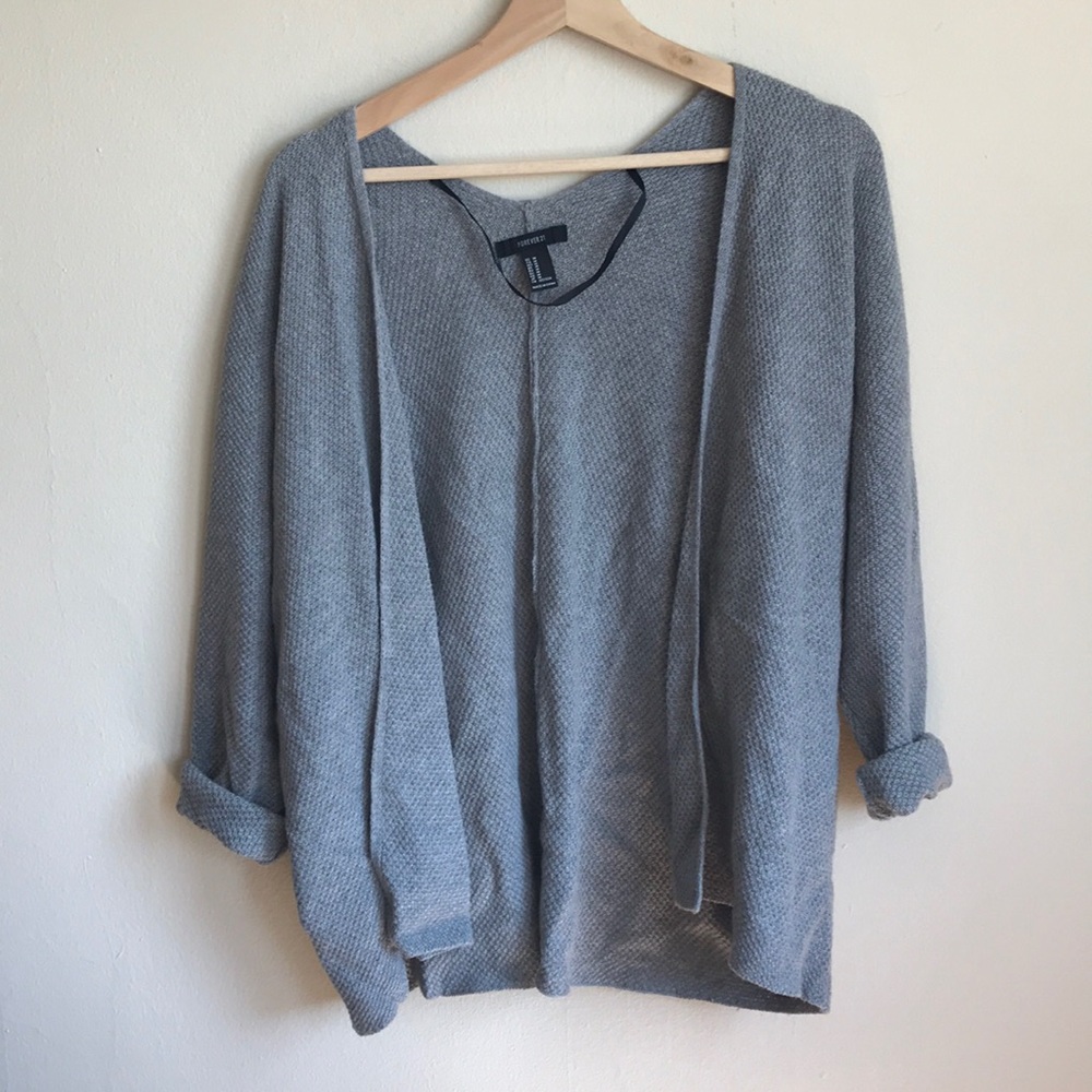 Forever 21 gray dolman open front cardigan